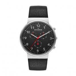 Horlogeband Skagen SKW6100 Leder Zwart 22mm